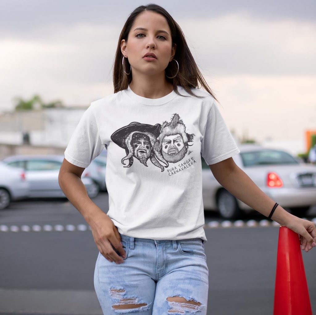 camiseta pura sangre carnavalera blanca