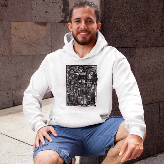 sudadera tipos carnaval blanca