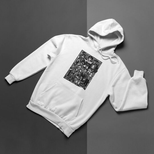 sudadera tipos carnaval blanca