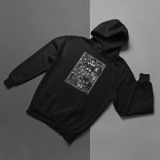 sudadera tipos carnaval negra