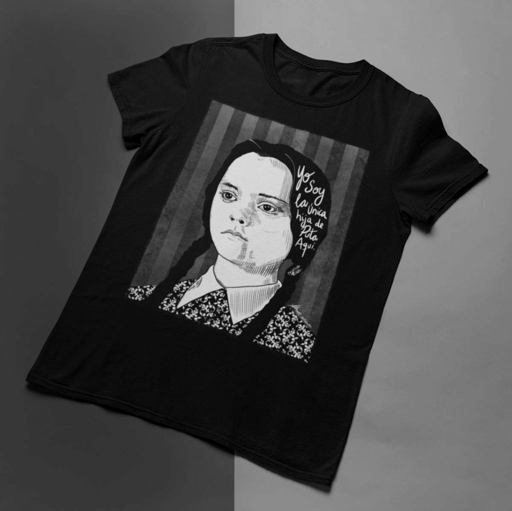 Camiseta Miércoles Addams 2 Negra o Azul